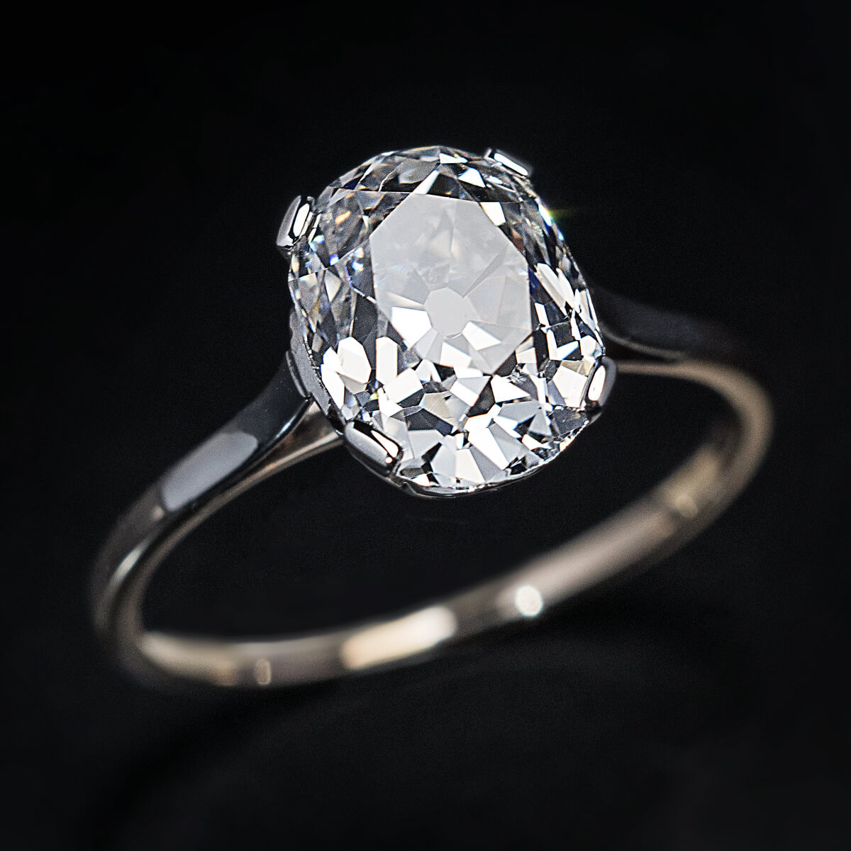 Antique  Russian 2 91 Ct D Color Diamond Engagement  Ring  