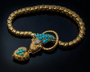 Victorian jewelry - antique snake necklace
