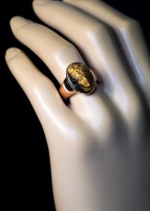 antique cameo rings - tiger eye ring