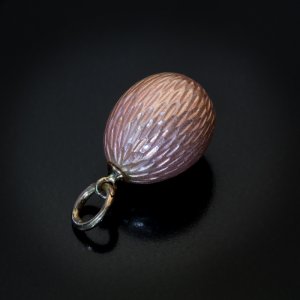 Faberge pink guilloche enamel egg pendant