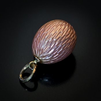 Faberge pink enamel egg pendant