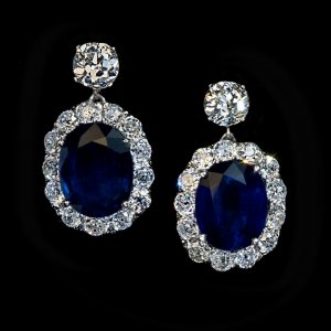 vintage sapphire diamond earrings