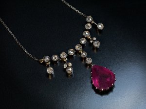 antique ruby and diamond necklace