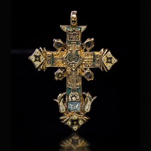 Rare antique Russian 17th century cross pendant