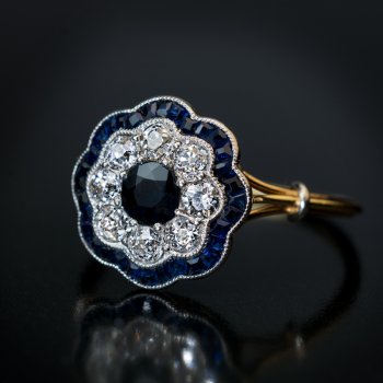 antique Edwardian sapphire and diamond ring