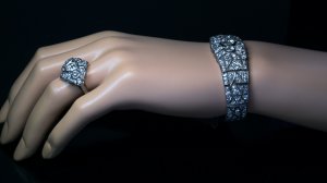 Art Deco diamond bracelet and ring