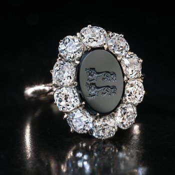 antique intaglio diamond ring