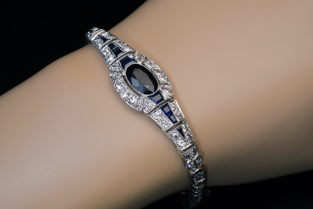 A Beautiful Belle Epoque Platinum and Diamond Lovers Knot Bracelet |  Hancocks London