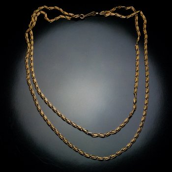 antique double strand gold neckalce