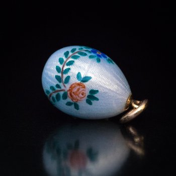 antique enamel egg pendant