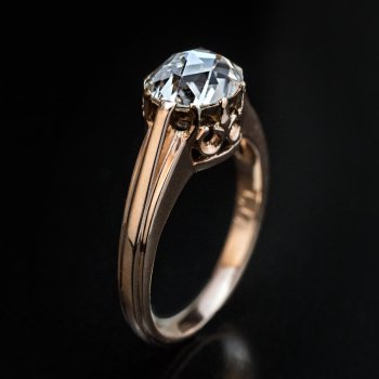 Antique rose cut diamond engagement ring