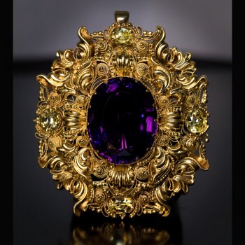 Antique amethyst brooch pendant