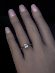 Old mine cut diamond engagement ring
