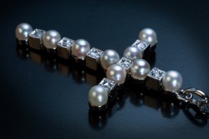 antique pearl cross