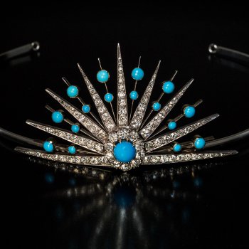 antique Victorian turquoise and diamond tiara