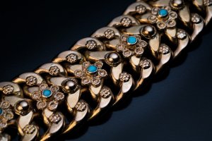 Vintage gold turquoise bracelet