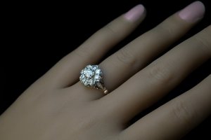 Old mine cut diamond ring