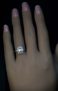 Art Deco 1 carat diamond engagement ring