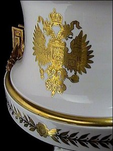 Russian eagle on a porcelain vase
