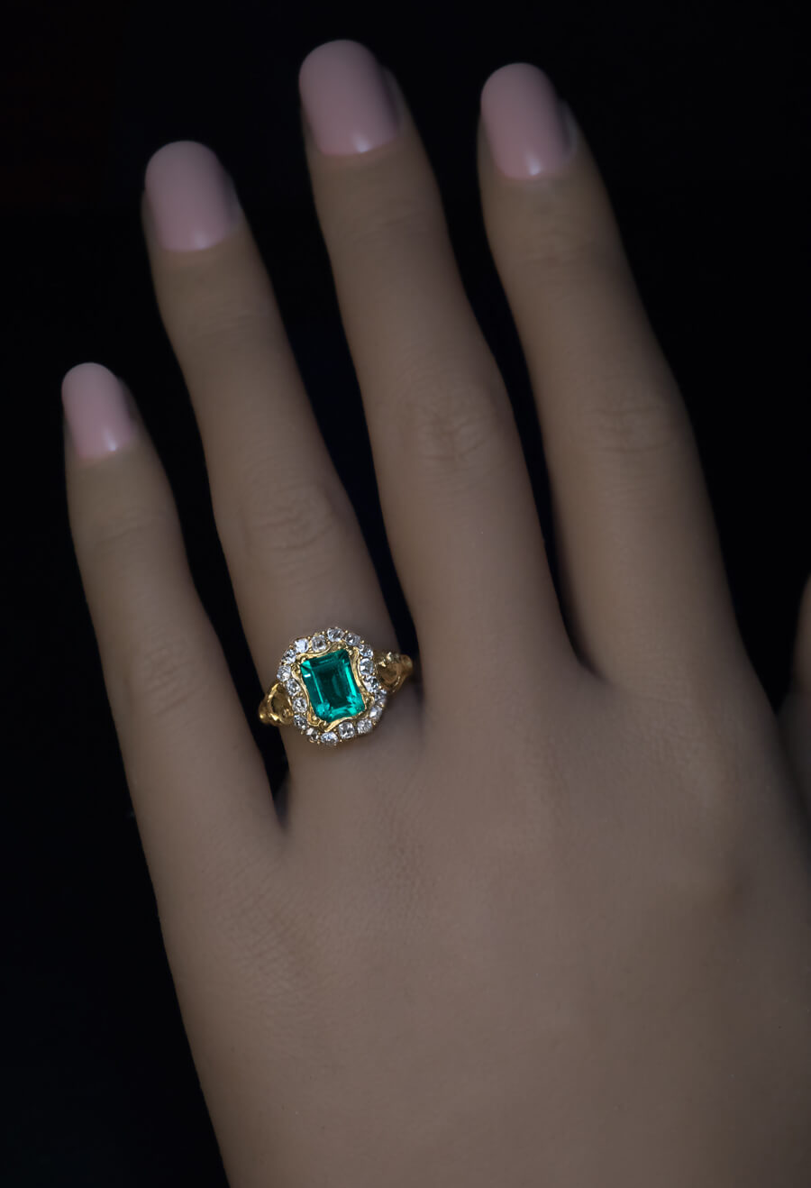 Antique Emerald Diamond Gold Victorian Ring Ref: 720486 - Antique ...