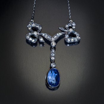 Antique sapphire and diamond necklace