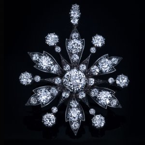 antique late 19th century diamond brooch / necklace