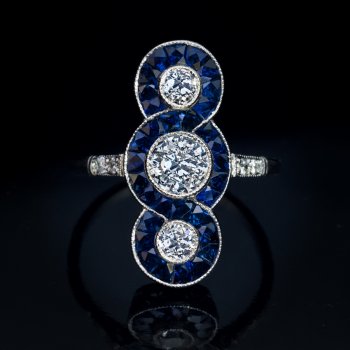 antique diamond and sapphire ring