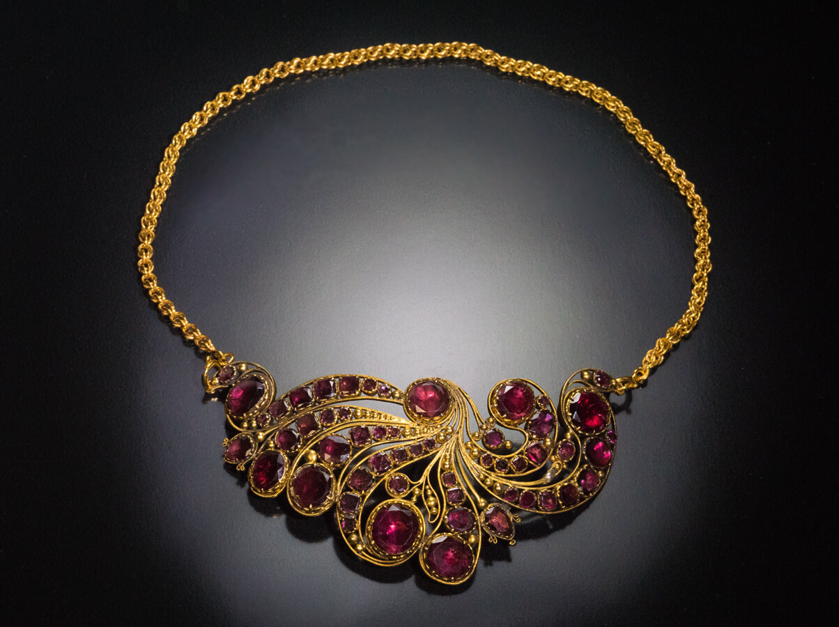 Antique Napoleonic Era Garnet Gold Necklace / Tiara Ref: 560498 ...