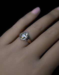 Rose cut diamond antique ring