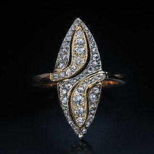 Antique marquise shape diamond ring