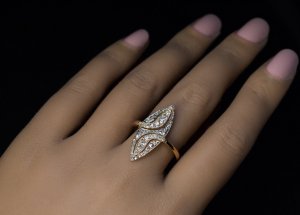 Antique marquise diamond ring