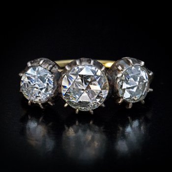 Antique Georgian era rose cut diamond engagement ring