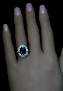 Vintage sapphire and diamond engagement ring