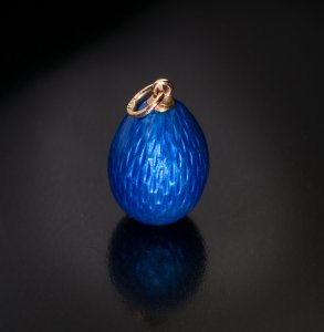 Faberge guilloche enamel egg pendant