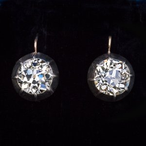 Antique 7.88 Ct Old Cut Diamond Drop Earrings Ref: 728469 - Antique ...