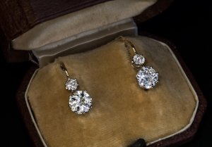 Antique 1 ct diamond earrings