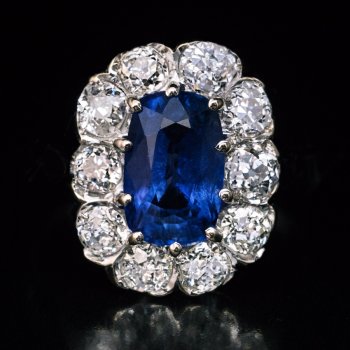 Vintage sapphire and diamond engagement ring