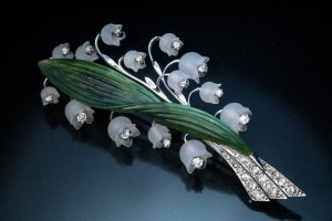 Vintage lily of the valley brooch pin
