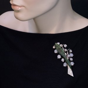 Lily of the valley vintage pin brooch