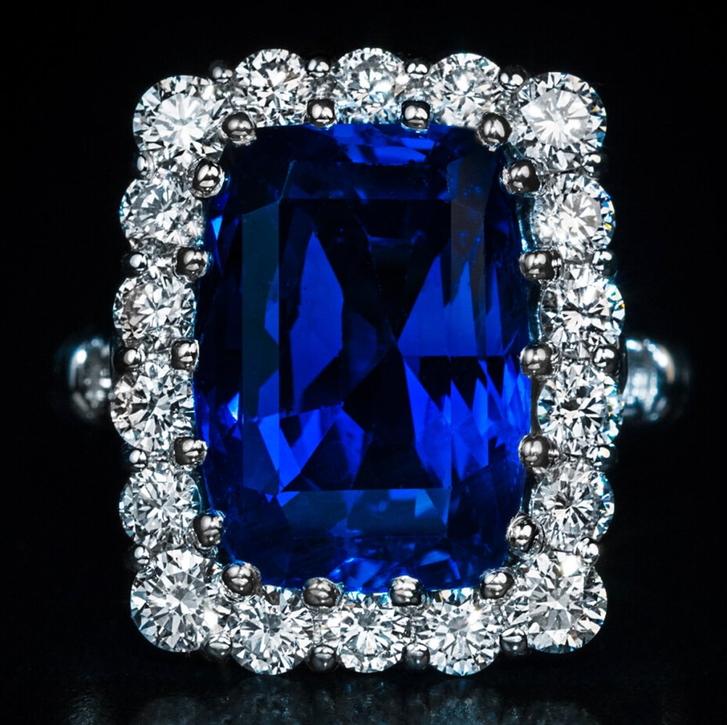 5 Ct Ceylon Sapphire Diamond Platinum Engagement Ring Ref: 586721 ...