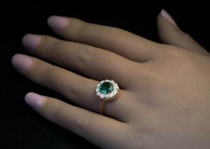 Antique emerald diamond rings