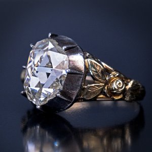 Antique old rose cut diamond ring