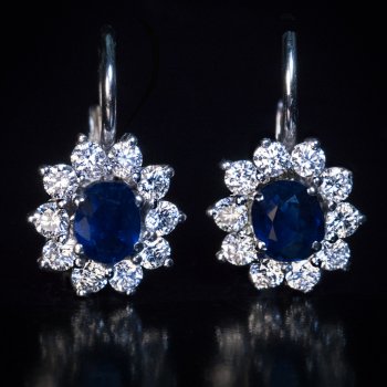 Vintage sapphire and diamond earrings