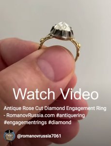 Rose cut diamond engagement ring