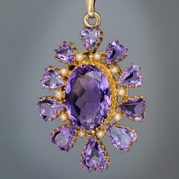 Antique Victorian amethyst and gold pendant