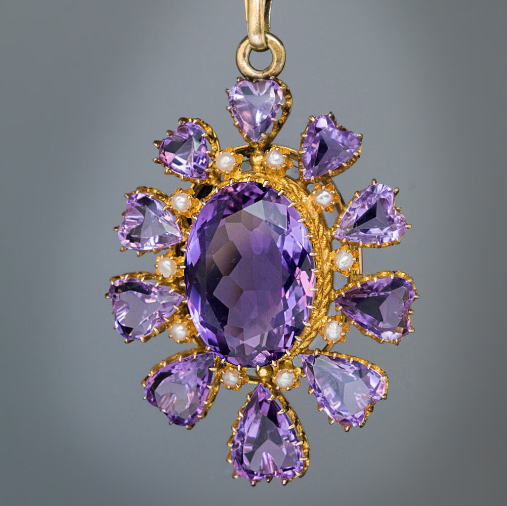 Antique Victorian Amethyst Gold Locket Pendant Ref: 275482 - Antique ...