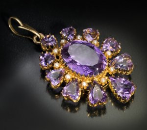 Antique amethyst necklace pendant