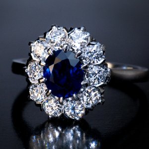 Vintage sapphire and diamond engagement ring