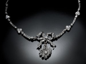 Belle epoque jewelry - antique diamond necklace c. 1890