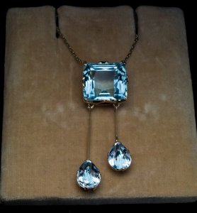 Antique Russian aquamarine necklace